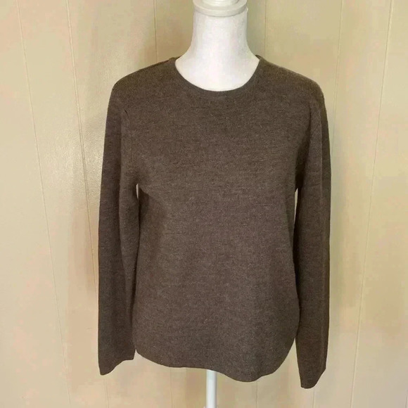 Mercer & Madison 100% Italian Merino Wool Brown Crew Neck Sweater Size Medium. - Picture 1 of 8